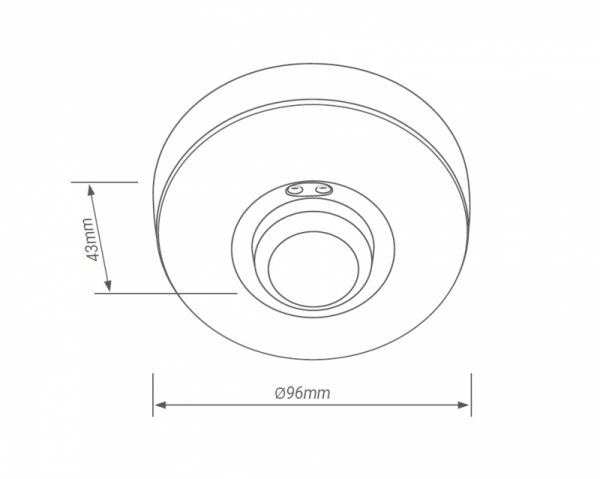 TOMI HF CZUJNIK RUCHU HF NT SUFITOWY 360ST 8M 10S-12MIN IP20 1200VA 220-240V AC