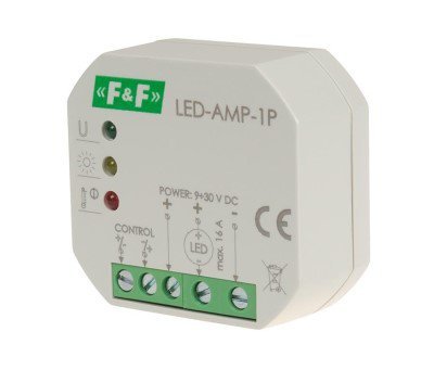 LED-AMP-1P WZMACNIACZ SYGNAŁU ZASILAJĄCEGO DO OŚWIETLENIA LED DO PUSZKI PODTYNKOWEJ