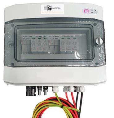 ROZDZIELNICA PV AC OGRANICZNIK T2 4P,  RCD 40/4/0,1, WYŁ. NADPRĄDOWY C25/3