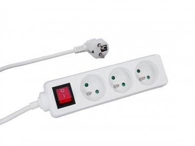 PRZEDŁUŻACZ LISTWOWY P450w 4X 5M Z/U OKRĄGŁY WTYCZKA KĄTOWA 3x1,0mm2 IP20 10A 250V~ BIAŁY WYŁĄCZNIK