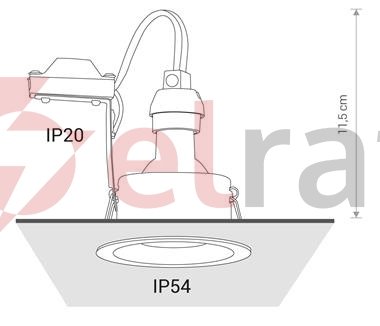 CHARLIE BIAŁY OPRAWA SUFITOWA SPOT PT 1X GU10/ 15W IP54/20 ALUMINIUM LAKIEROWANE/ SZKŁO