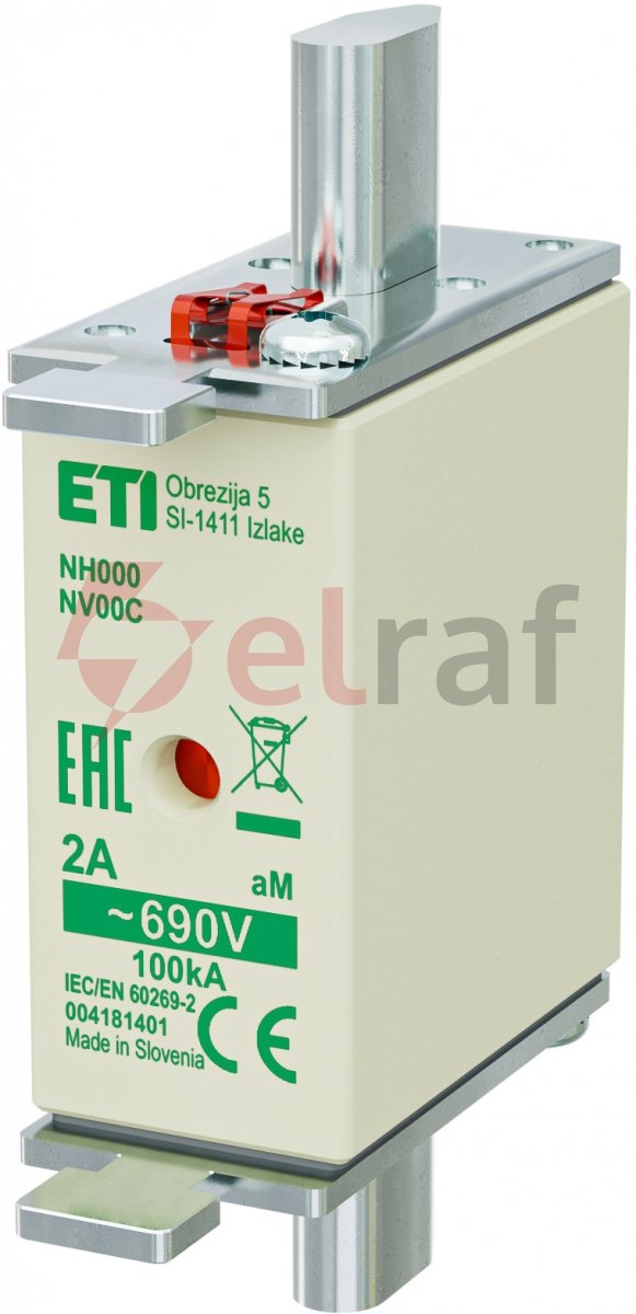 Wkładka bezpiecznikowa KOMBI NH000 2A aM 690V WT-00C 004181401