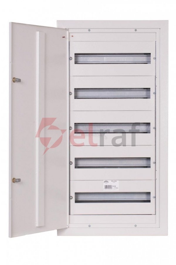 Rozdzielnica modułowa p/t RPsm 90 Z /5x18/ z zamkiem RPSM 90 5X18 Z RAL 9003 P90-5-18-20