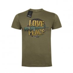LOVE AND PEACE kolor koszulka bawełniana