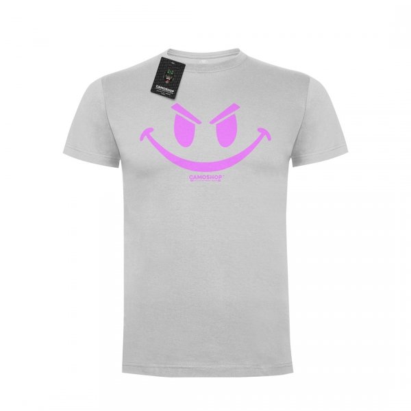 Angry smile różowy koszulka bawełniana