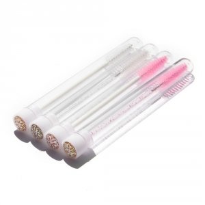 Eyelash brush in a protective tube