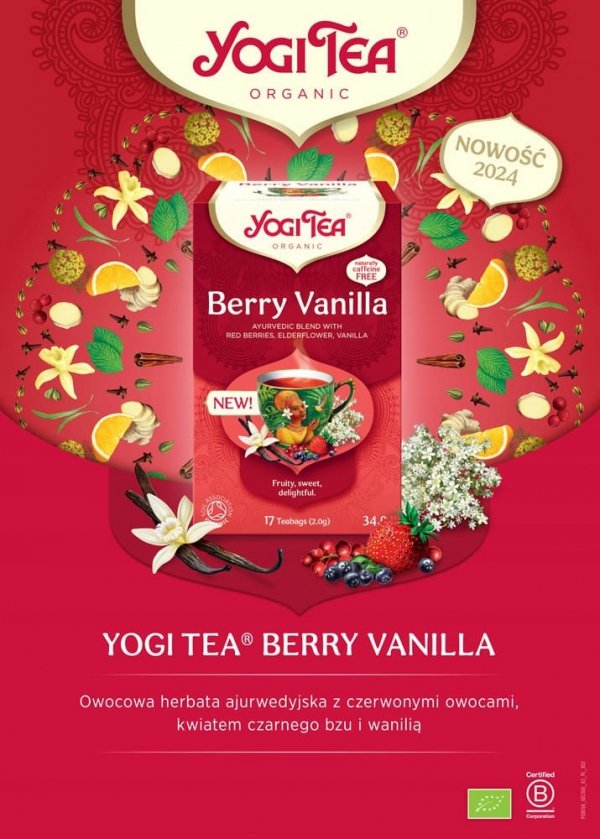 Herbata YOGI TEA - Owocowo waniliowa (BERRY VANILLA) 17 x 2 g