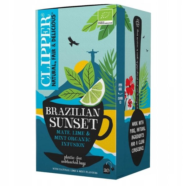 HERBATKA YERBA MATE Z MIĘTĄ I LIMONKĄ (BRAZILIAN SUNSET) BIO 20x2g CLIPPER