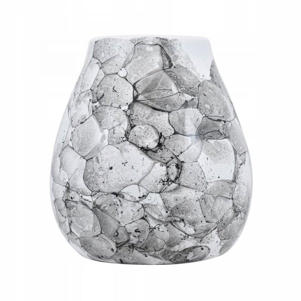 Matero Yerba Mate Cebador Marmol Blanco 350 ml + Bombilla Royal Grande