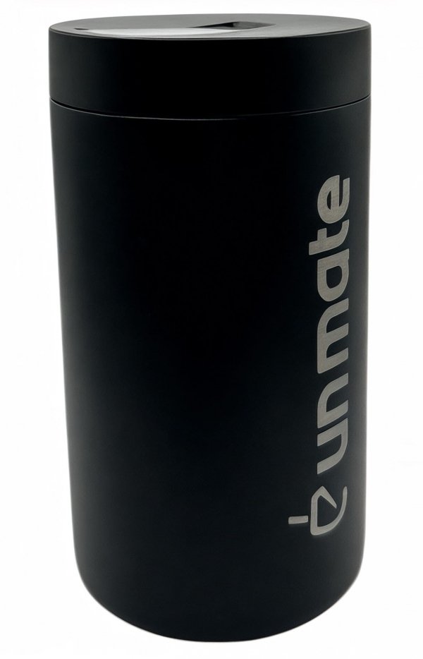 Czarna Yerbera Un Mate - puszka pojemnik na yerba mate z dozownikiem