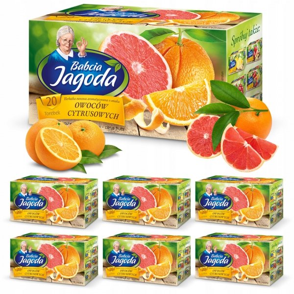 Herbata Owoce Cytrusowe Dzika Róża Jabłko Skórka Pomarańczy Babcia Jagoda