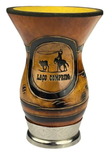 Matero Porongo Cuia Zdobiona INOX Chimarrao - Do Yerba Mate