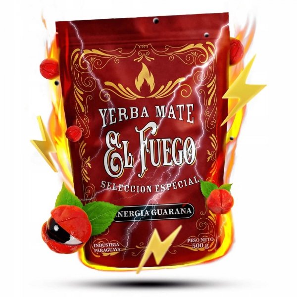 Zestaw STARTOWY DLA DWOJGA Yerba Mate El Fuego Energia tykwa bombilla 500g
