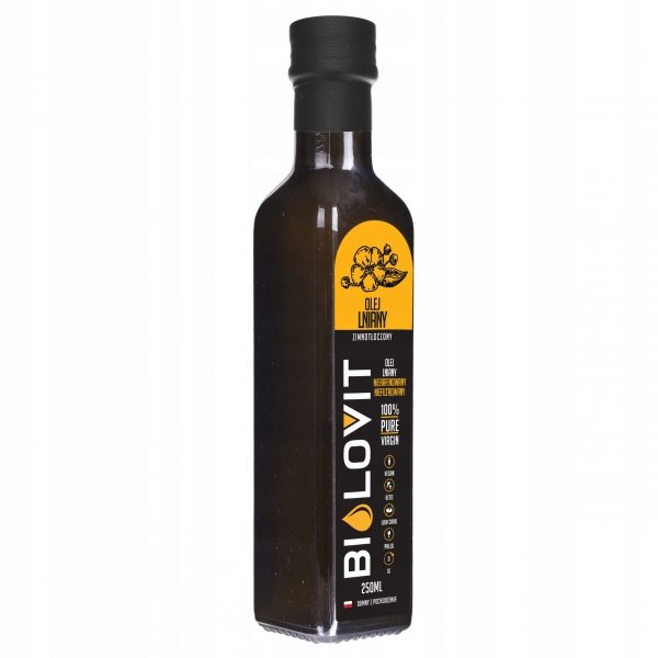 Olej Lniany Zimnotłoczony Naturalny 250 ml - Bilovit