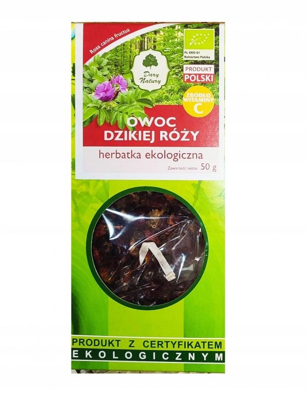 HERBATKA OWOC DZIKIEJ RÓŻY BIO 50 g - DARY NATURY Dzika Róża