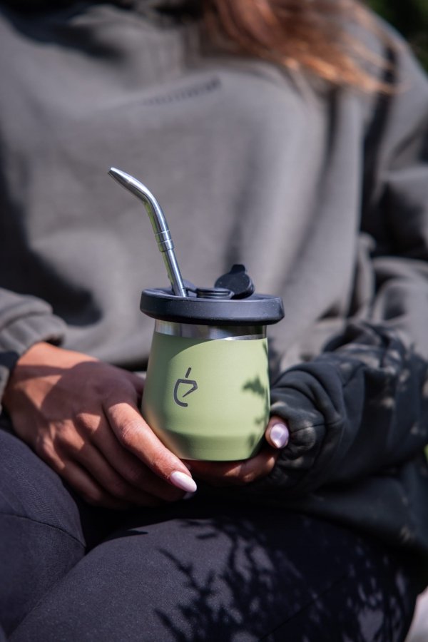 REWOLUCYJNY zestaw yerba mate Termolid DualFlow Green PRO: matero, bombilla