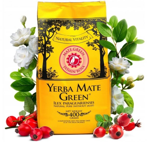Yerba Mate Green Jaśmin Rosa 400g - Jaogulan + Róża