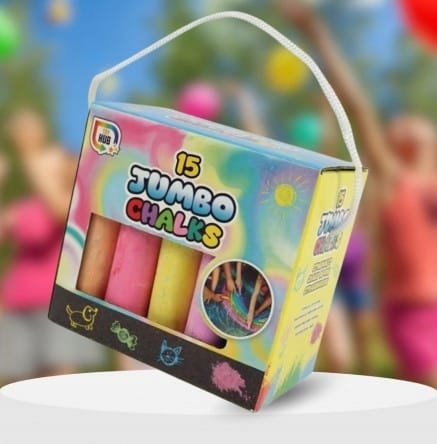 KREDA KOLOROWA SZKOLNA TABLICOWA CHODNIKOWA MAŁOPYLĄCA JUMBO W PUDEŁKU