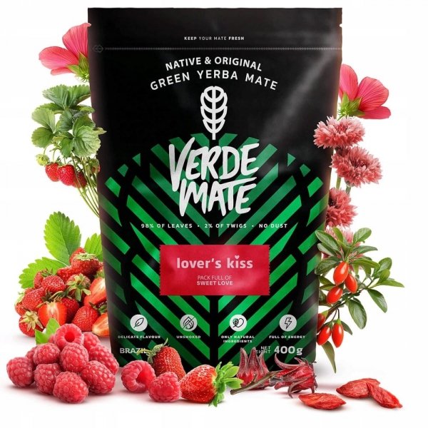 Yerba Verde Mate Lover's Kiss Owocowe Truskawka Malina 0,4kg 400g
