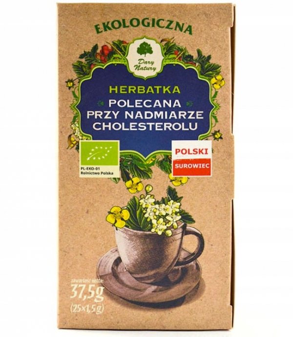 HERBATKA POLECANA PRZY NADMIARZE CHOLESTEROLU BIO (25 x 1,5g) g DARY NATURY