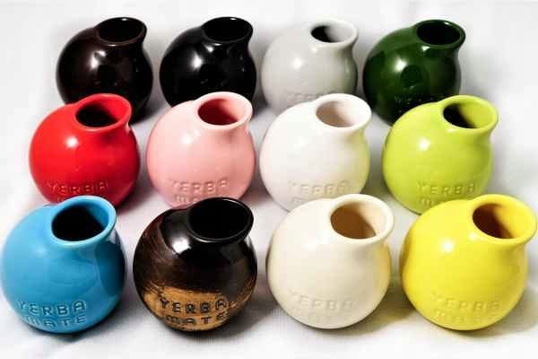 Matero Zielone ceramiczne Tykwa do Yerba Mate Zielona KULA 280 ml