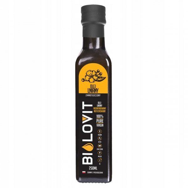 Olej Lniany Zimnotłoczony Naturalny 250 ml - Bilovit