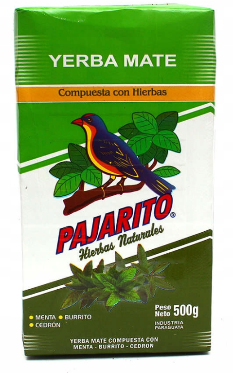  Yerba Mate Pajarito Compuesta Con Hierbas Ziołowa 500g Menta Burrito Cedron