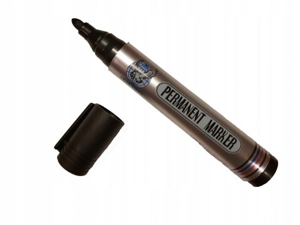 MARKER PERMANENTNY OKRĄGŁY CZARNY WODOODPORNY Flamaster budowlany 1 sztuka
