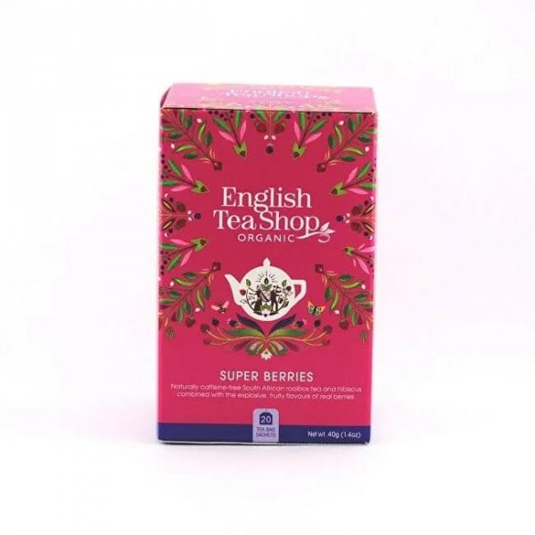HERBATKA SUPER BERRIES TRUSKAWKA BORÓWKA MALINA BIO ENGLISH TEA ORGANIC