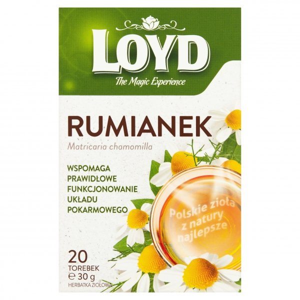 Herbata Ziołowa Rumianek z Polskich Ziół 20 Torebek Koszyczek Rumianku LOYD