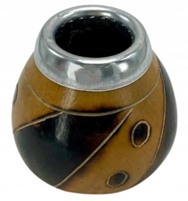 Matero Calabaza Naturalne Tykwa Triangulo Egypt Dots - do Yerba Mate