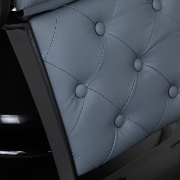 Fotel barberski Gabbiano Francesco grafitowy z czarną podstawą