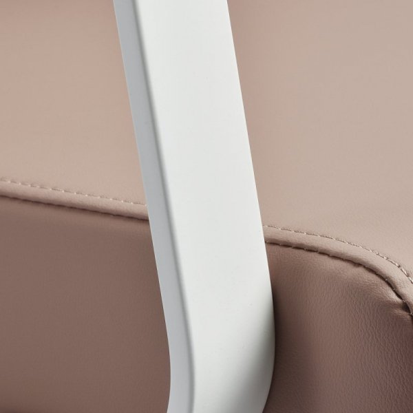 Fotel fryzjerski Gabbiano Porto beżowy z białą podstawą