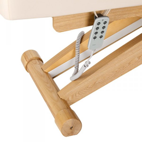 Leżanka SPA Sillon Siesta kremowa z jasnobrązową podstawą