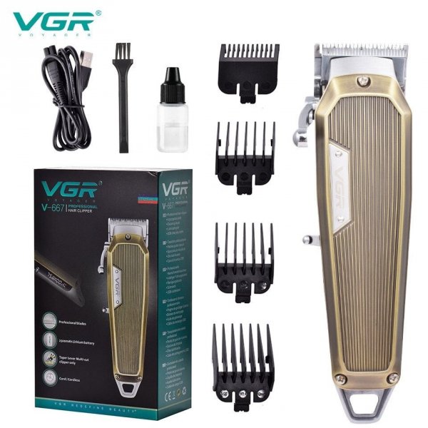 VGR V-667 Retro maszynka metalowa barber złota