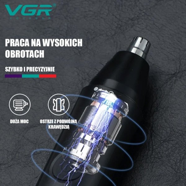 VGR V-613 Trymer do nosa i włosów wodoodporny IPX5