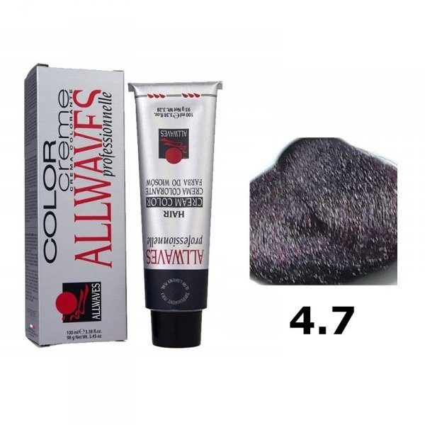 ALLWAVES FARBA DO WŁOSÓW 100ML 4.7 FIOLETOWY ŚREDNI KASZTAN