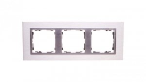 Simon 82 Ramka potrójna pozioma metalowa inox mat/ ramka pośrednia aluminium mat 82937-34