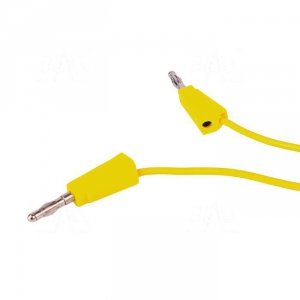 PPS1-Y Przewód pom. 2x wtyk banan 4mm, 1m, 20A żółty
