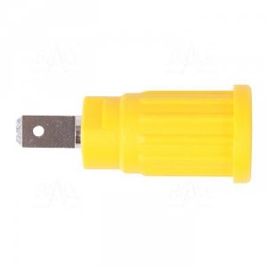 Gniazdo panelowe bezp. 4mm wcisk. SEPB1773-GY 24A CATII 1,5kV żółto-zielony