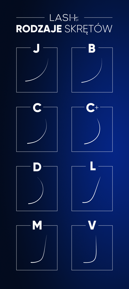 Rzęsy Brązowe LASH.PL Dark  Brown 0.07 MIX skręt C, C+, D, M, L, V 20 pasków