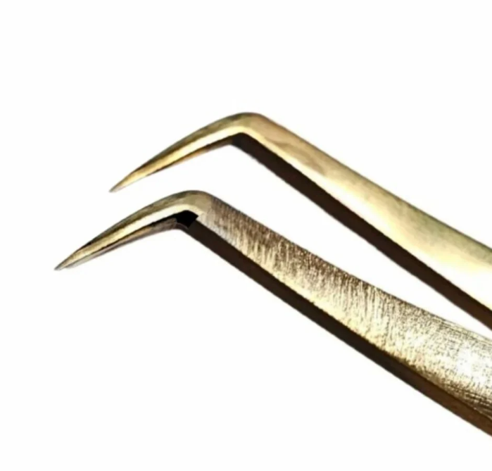 Złota pęseta do rzęs VOLUME Swan Slim #6 Nano/Classic Pimp My Lashes