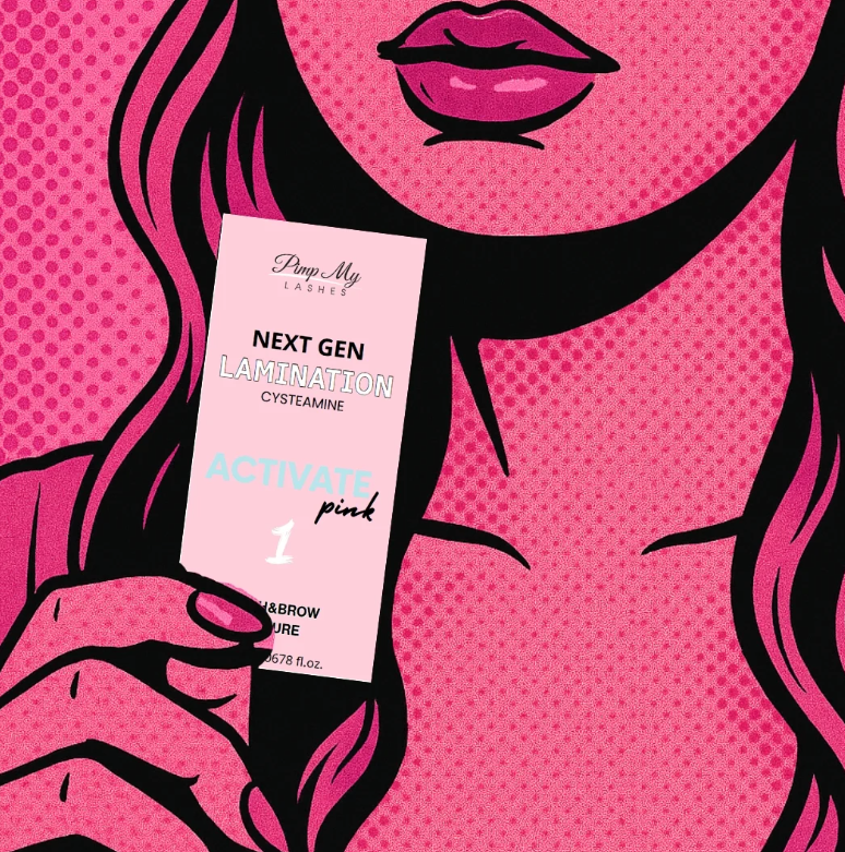 Preparat do koreańskiej laminacji rzęs i brwi step 1 activate CYSTEAMINE PINK NEXT GEN LAMINATION 2ml Pimp My Lashes