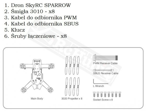 SkyRC Dron Wyścigowy 120 mm Sparrow FPV Wersja ARF