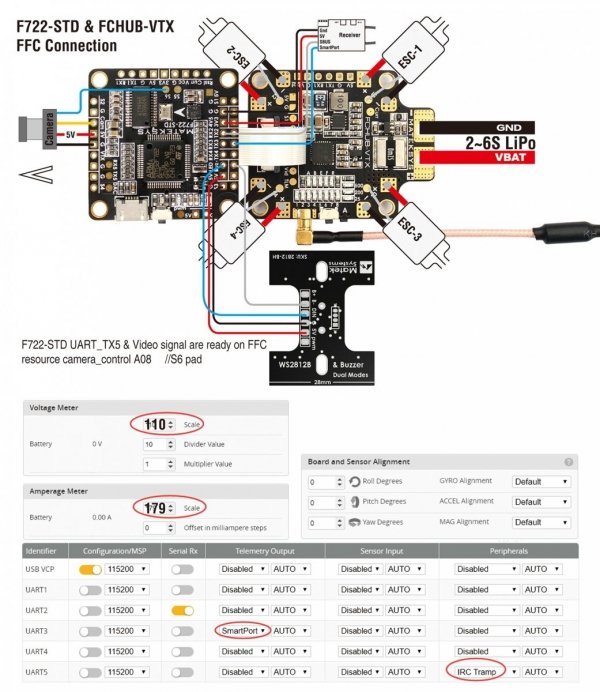 KONTROLER do dronów wyścigowych MATEK F722-STD OSD Flight Controller