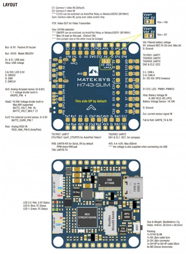 MATEK H743-SLIM V3 Flight Controller 