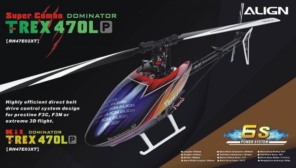 Helikopter Align T-REX 470LP Dominator Combo Flybarless