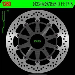 NG1260 TARCZA HAMULCOWA TRUMPH TIGER 1050 '07-'15, SPEED TRIPLE 1050 '05-'13 (320X78X5) (5X10,5MM)