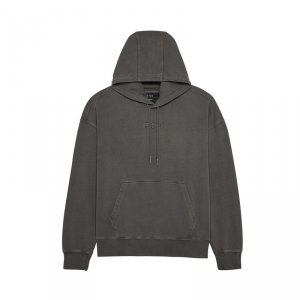 FOX BLUZA KAPTUR WORDMARK OVERSIZED FLEECE  PEWTER