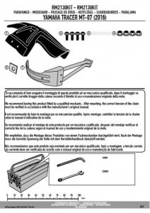 KAPPA RM2130KIT MOCOWANIE BŁOTNIKA KRM02 YAMAHA MT-07